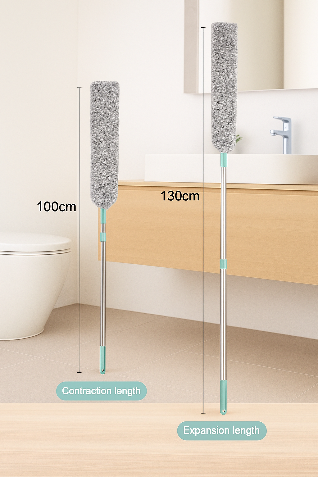 Flat Mop with 2 Reusable Microfiber Pads