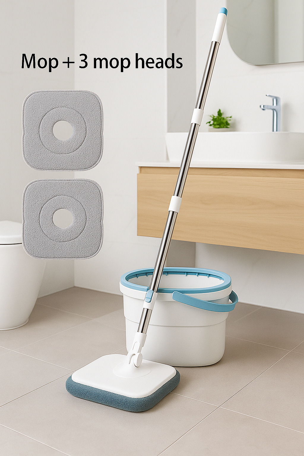 Self-Wringing Smart Mop + 5 Extra Pads